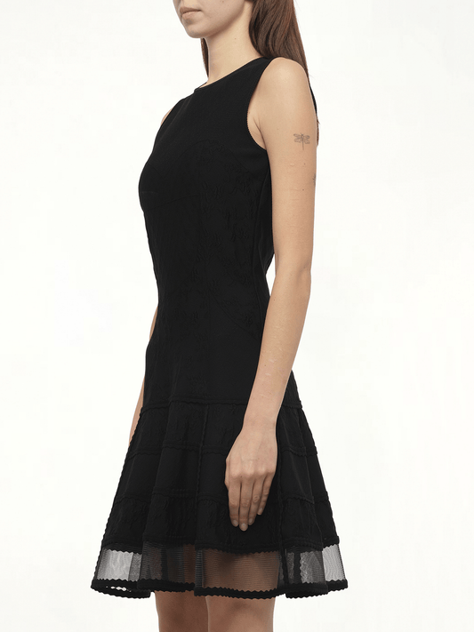 ALEXANDER MCQUEEN Patchwork Mini Dress (Black)