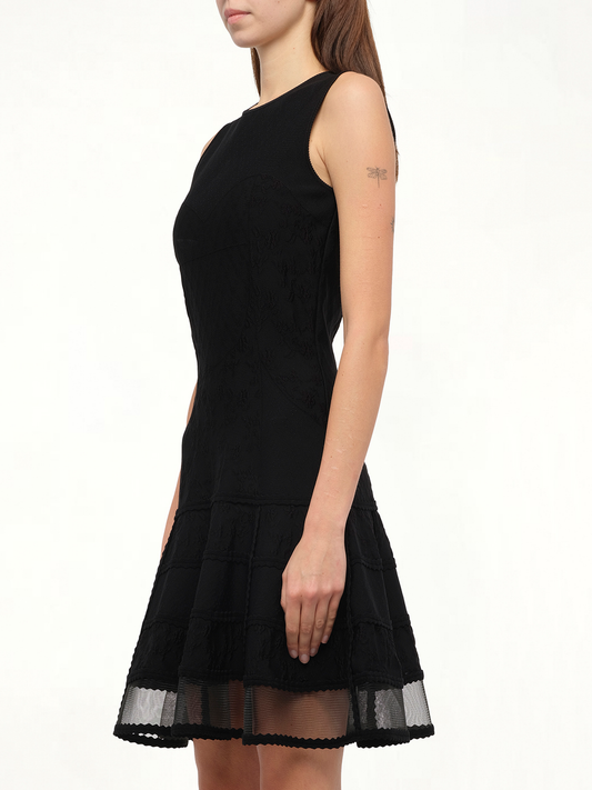 ALEXANDER MCQUEEN Patchwork Mini Dress (Black)