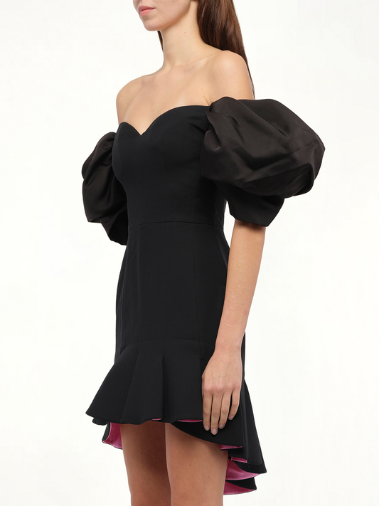 ALEXANDER MCQUEEN Wool Silk Dress (Black)