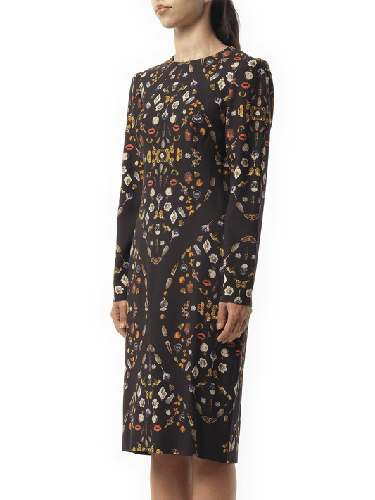 ALEXANDER MCQUEEN Obsession Print Dress (Black)