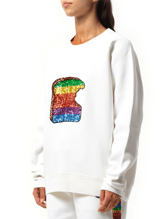 MARC JACOBS Long Sleeve Crew Sweatshirt (White)