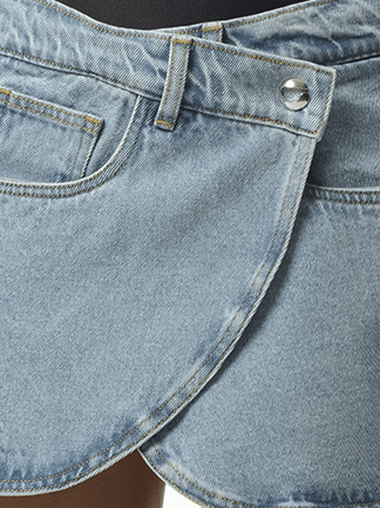 COPERNI Denim Mini Skirt (Blue Washed)