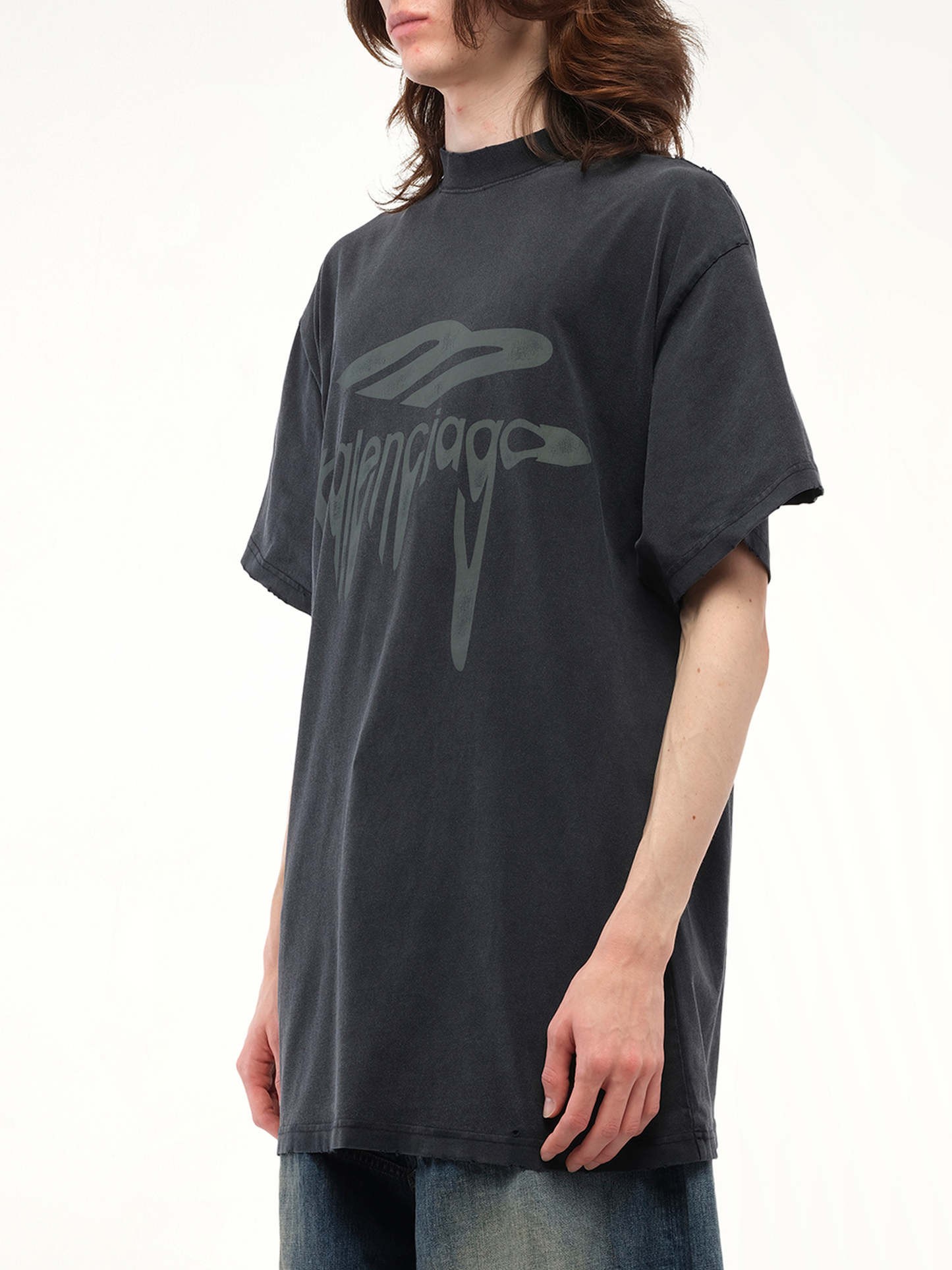BALENCIAGA Liquified 3B Oversized T-Shirt (Black)