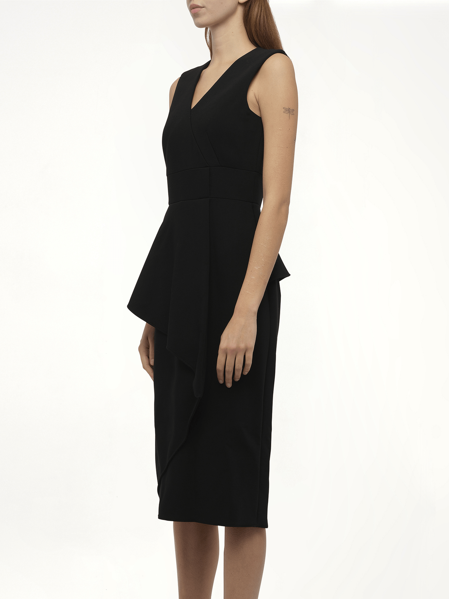 ALEXANDER MCQUEEN AMQ Scuba Wool Dress (Black)