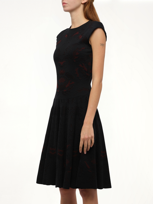 ALEXANDER MCQUEEN Amq - Flower Lace Dress (Black)