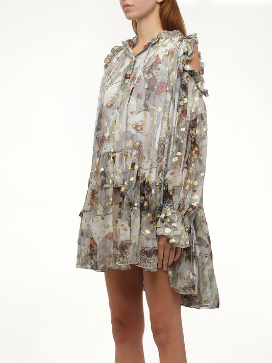 ALEXANDER MCQUEEN Jacquard Mini Dress (Ivory)