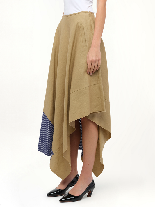 LOEWE Asym Stripe Skirt (Beige)