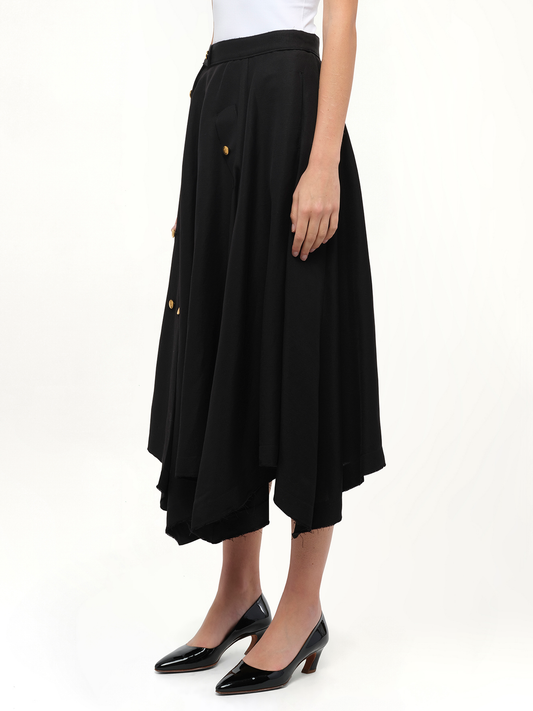 LOEWE Gold Button Skirt (Black)
