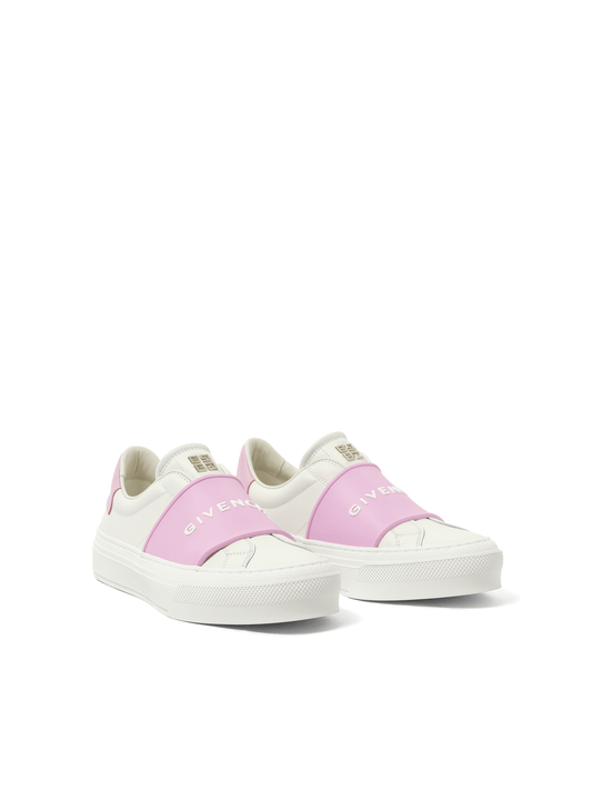 GIVENCHY City Sport Elastic Band Sneaker (White Pink)