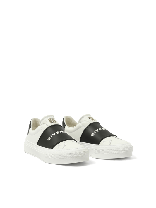 GIVENCHY City Sport Elastic Band Sneaker (White Black)