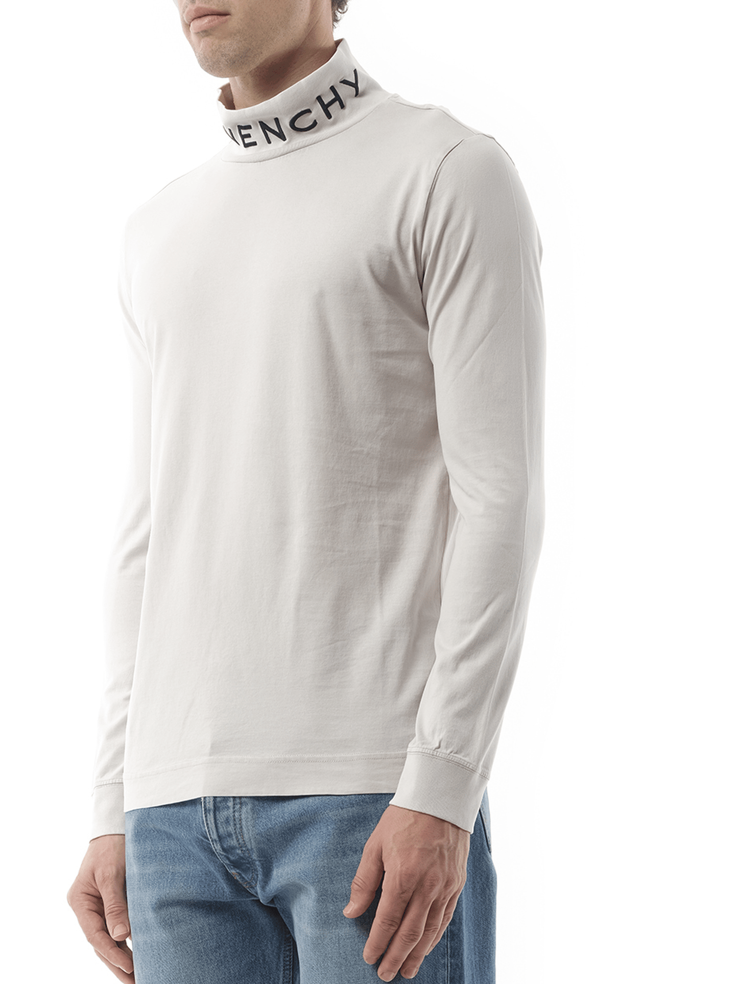 GIVENCHY Faded Logo Dyed Long Sleeve T-Shirt (Grey)