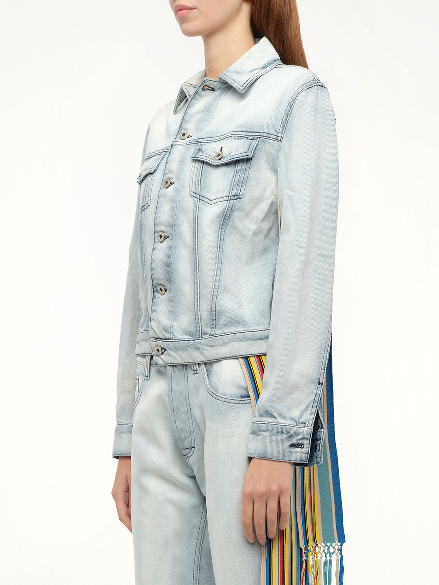 LOEWE Stripe Band Denim Jacket (Blue)