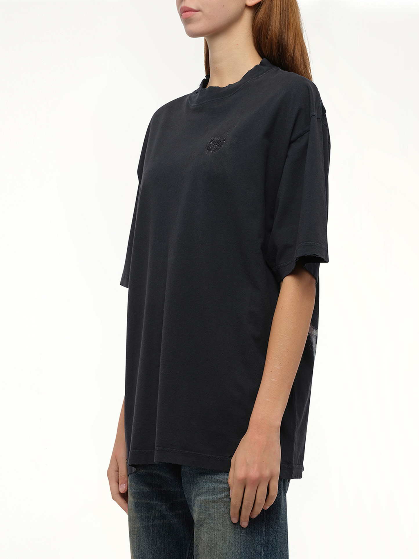 BALENCIAGA Nail Polish Medium Fit T-Shirt (Black)
