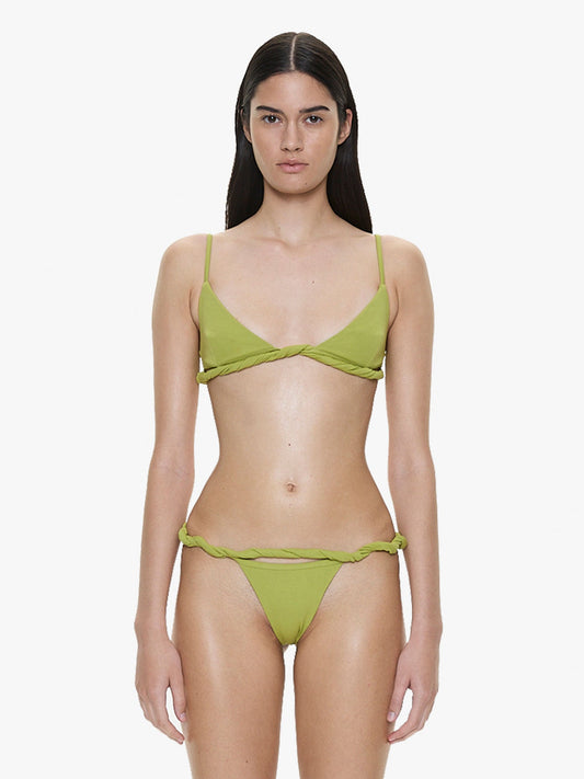Image of Swimwear. Product name - Rolled Up Bralette in Green colour by brand - CHRISTOPHER ESBER