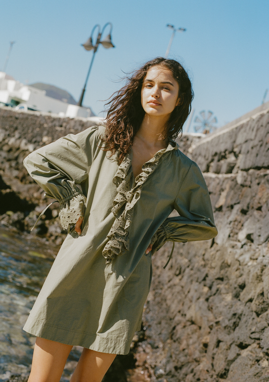 Image of Dresses. Productname: Auguste The Label Verity Mini Dress in Green colour by brand - Auguste The Label