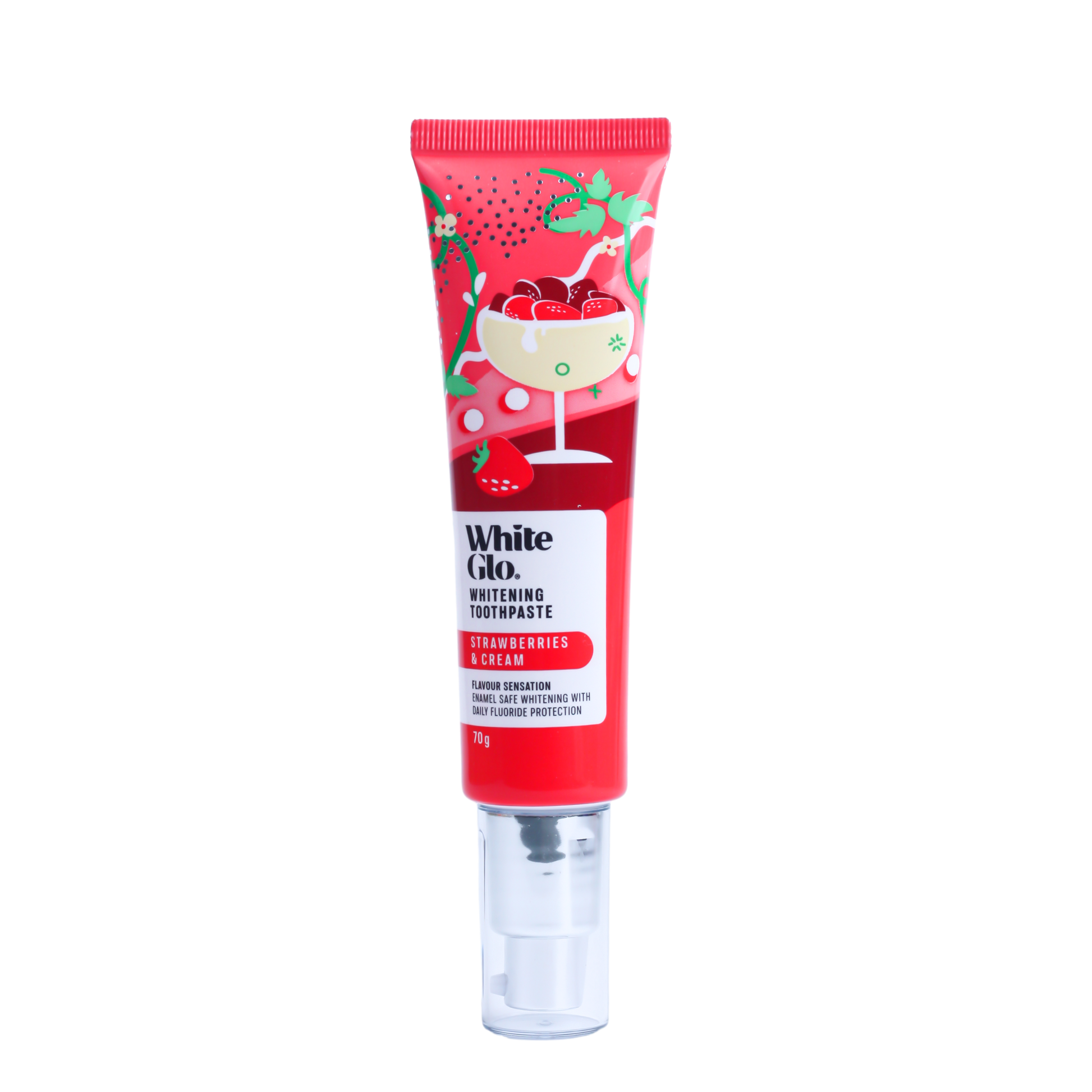 Image of Oral Care. Product name - Strawberries & Cream Toothpaste in colour by brand - White Glo