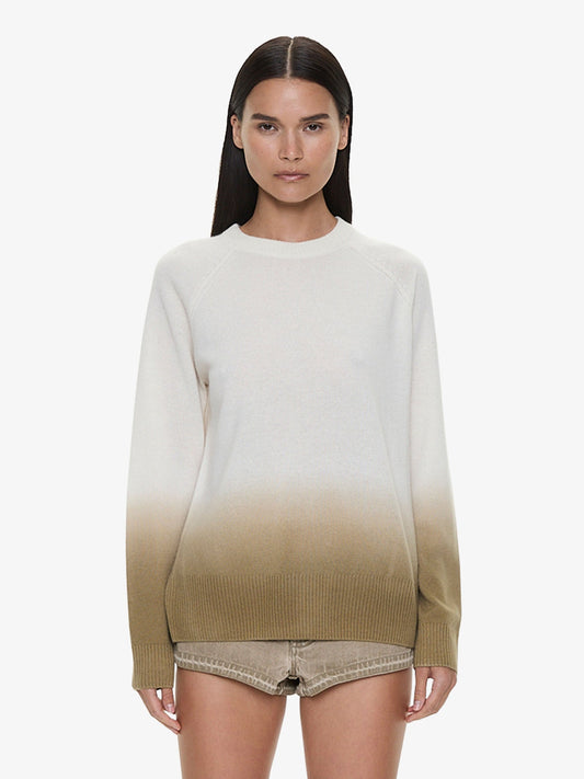 Image of a model wearing Tops. Product name - Ombre Monument Sweater in Shore colour by brand - CHRISTOPHER ESBER