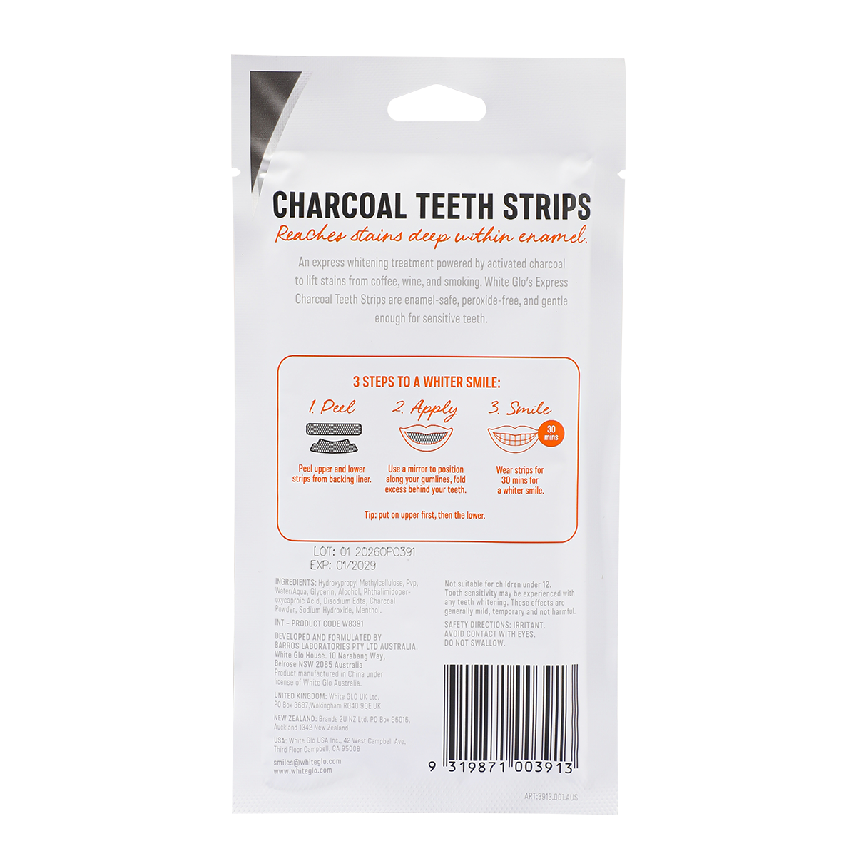 White Glo Charcoal Strips