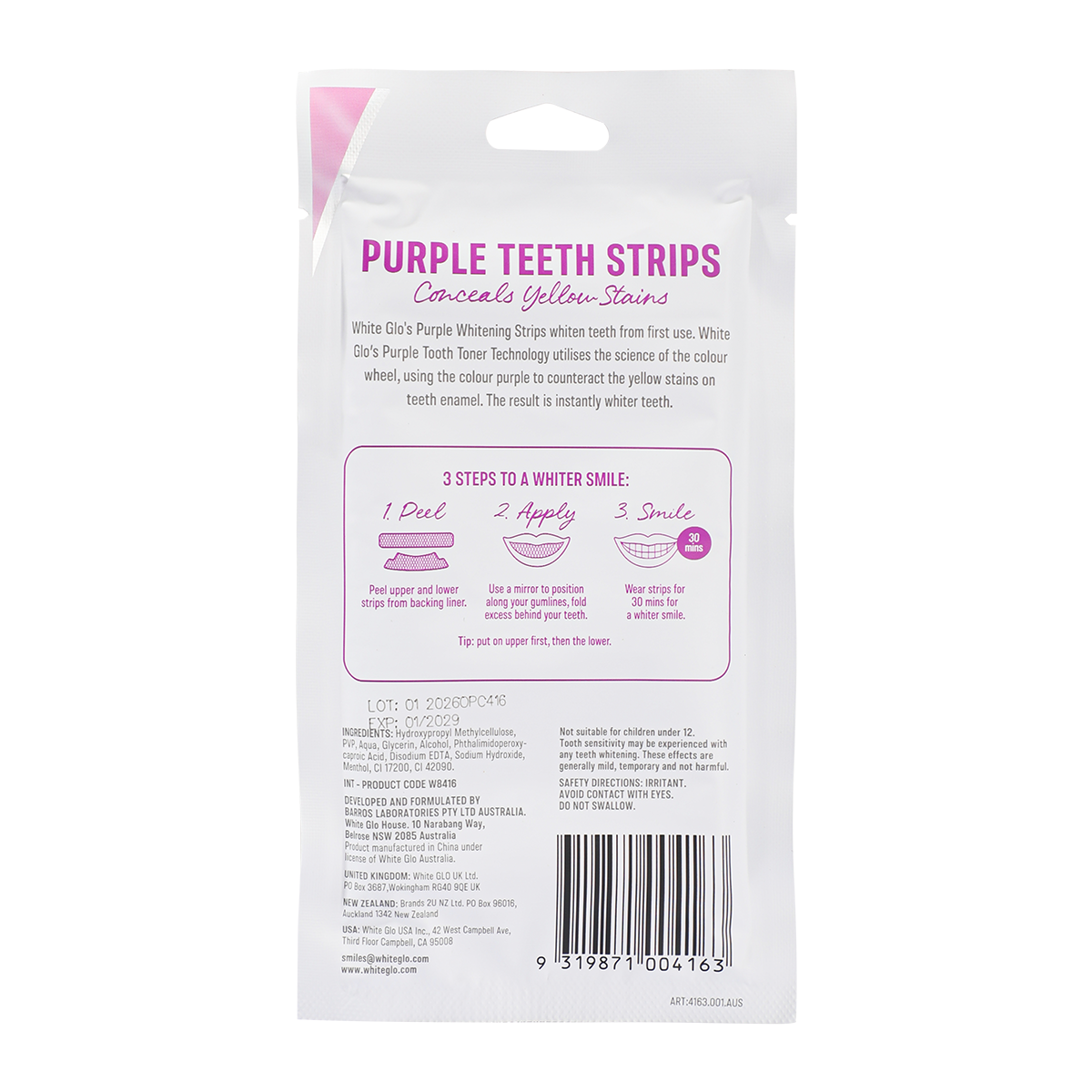 White Glo Purple Strips