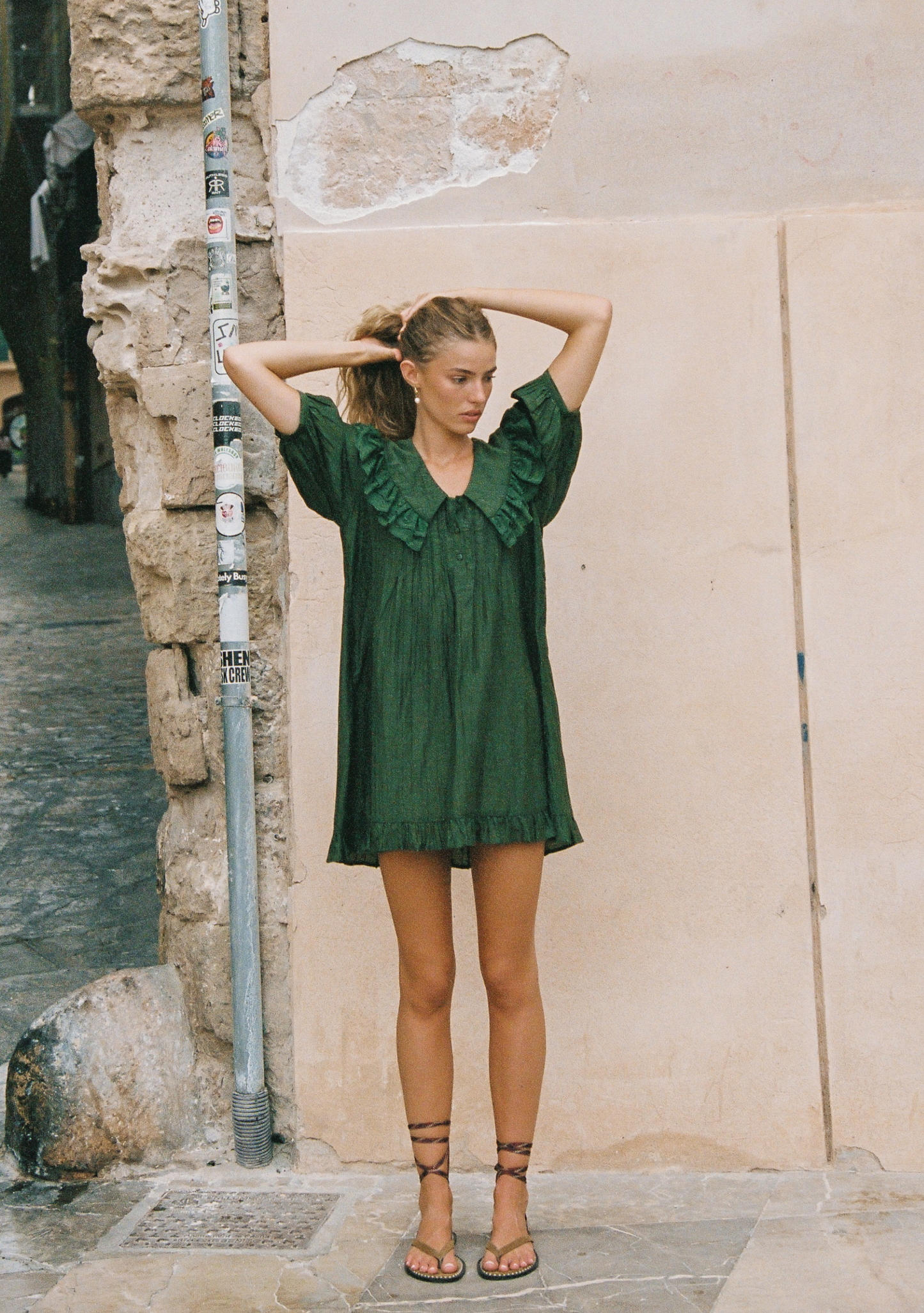 Image of Dresses. Productname: Auguste The Label Otis Mini Dress in Green colour by brand - Auguste The Label