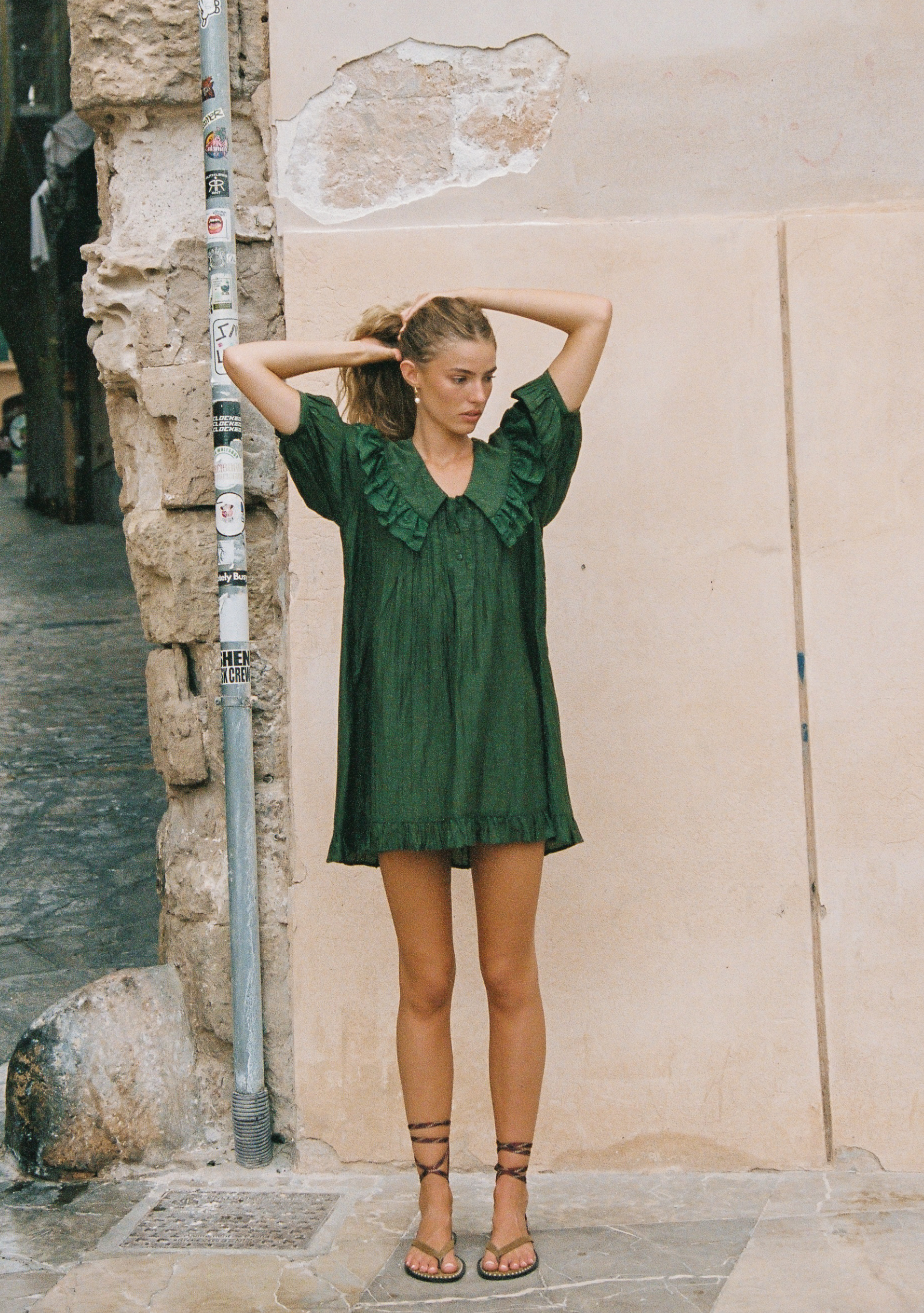 Image of Dresses. Productname: Auguste The Label Otis Mini Dress in Green colour by brand - Auguste The Label