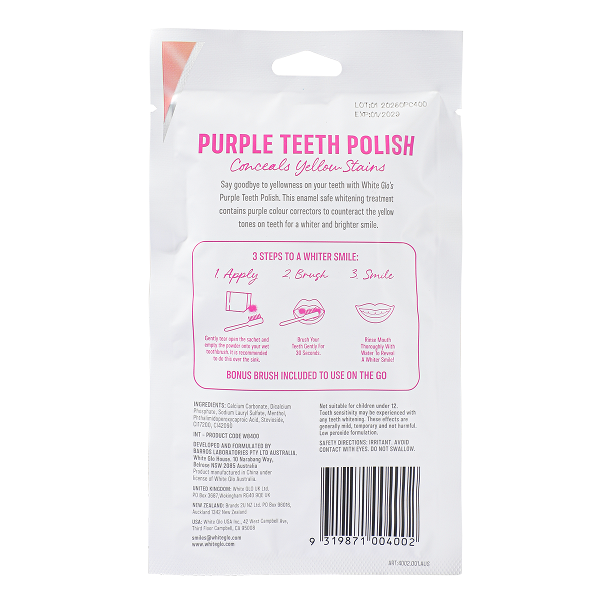 White Glo Purple Polish