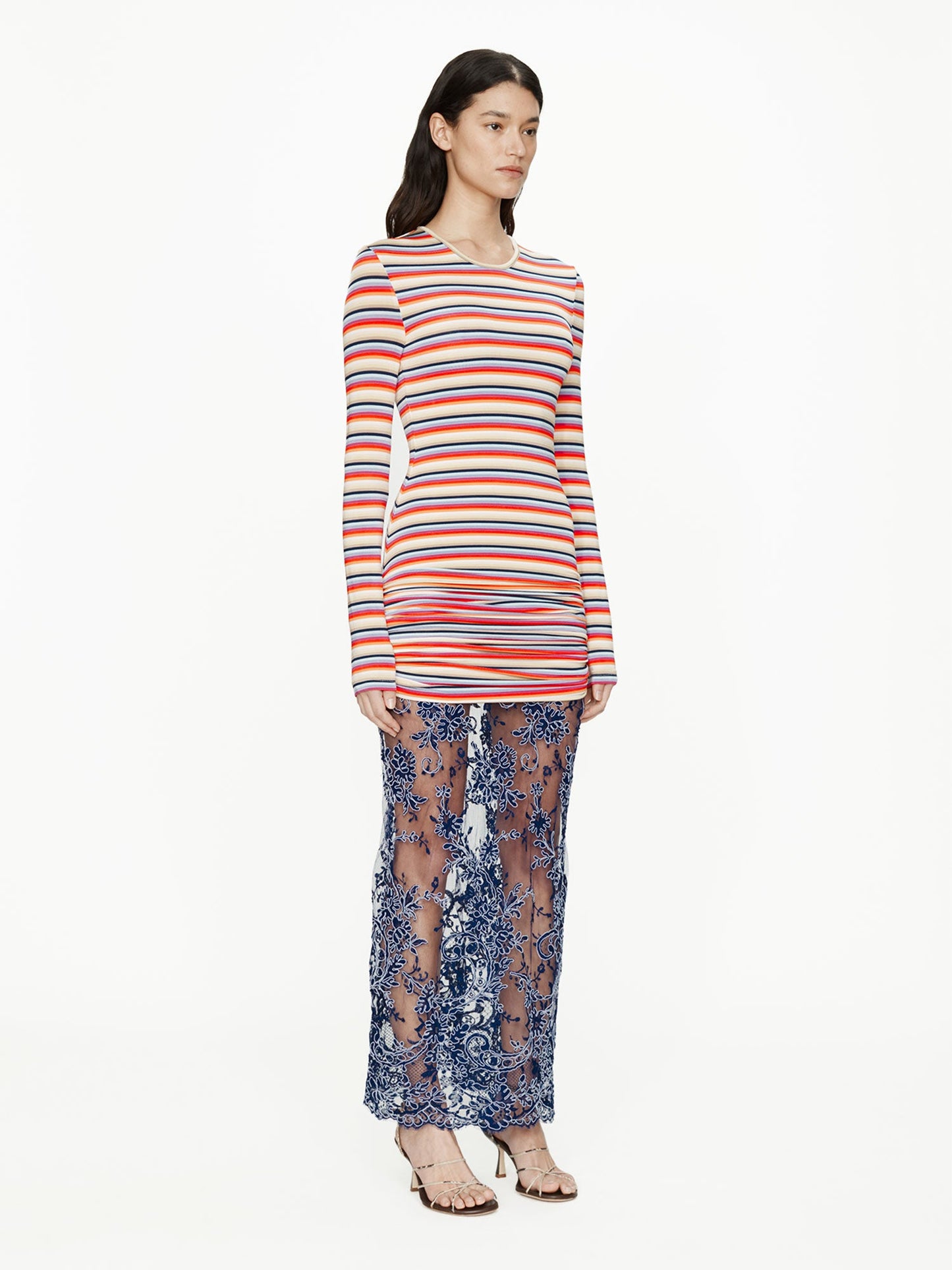 CHRISTOPHER ESBER Calypso Iris Lace Long Sleeve Dress (Stripe)