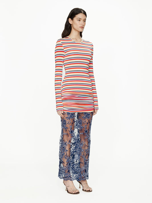 CHRISTOPHER ESBER Calypso Iris Lace Long Sleeve Dress (Stripe)