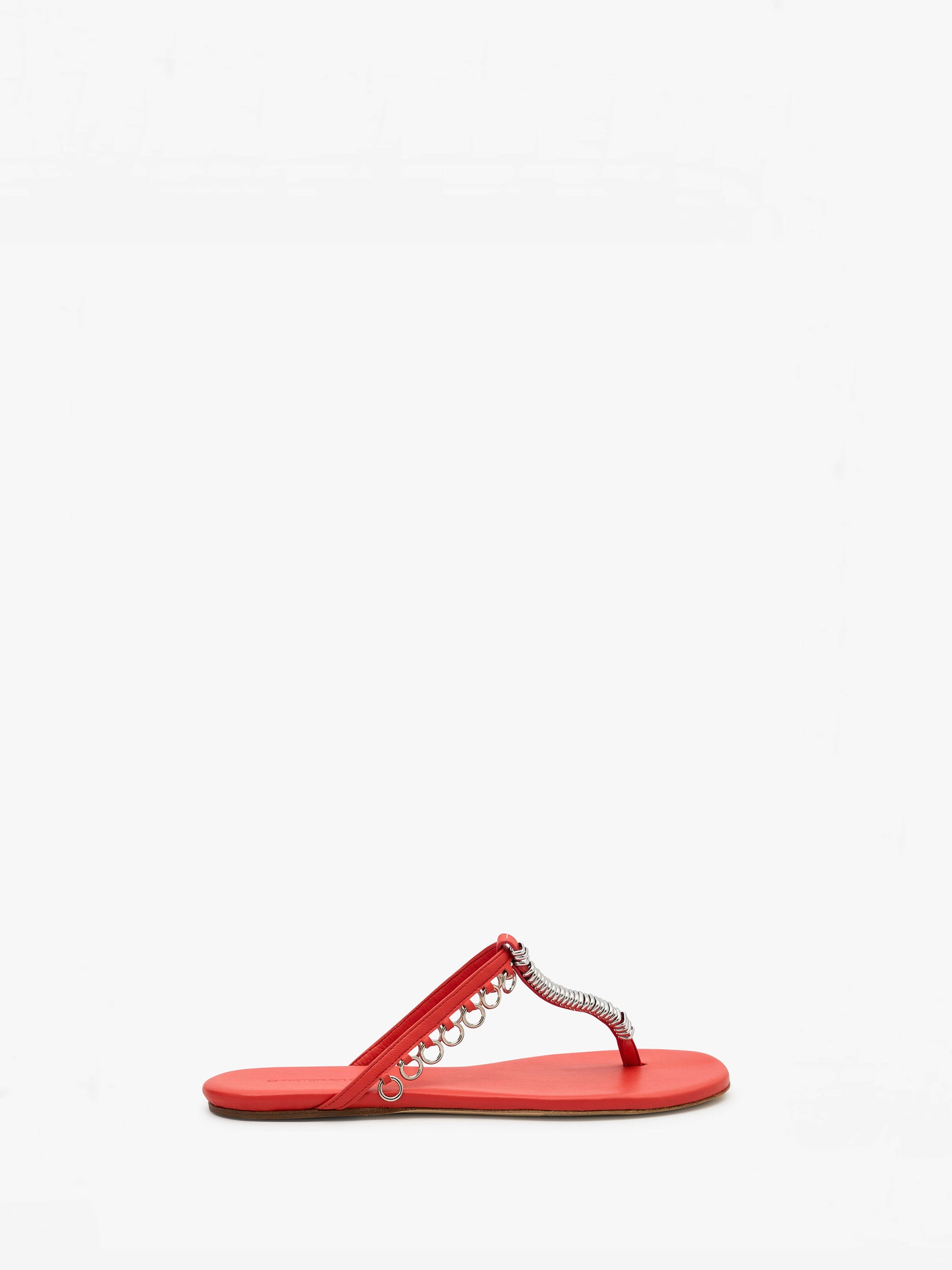 Image of Sandals. Productname: Christopher Esber Pierced Flip Flop in Chilli colour by brand - Christopher Esber