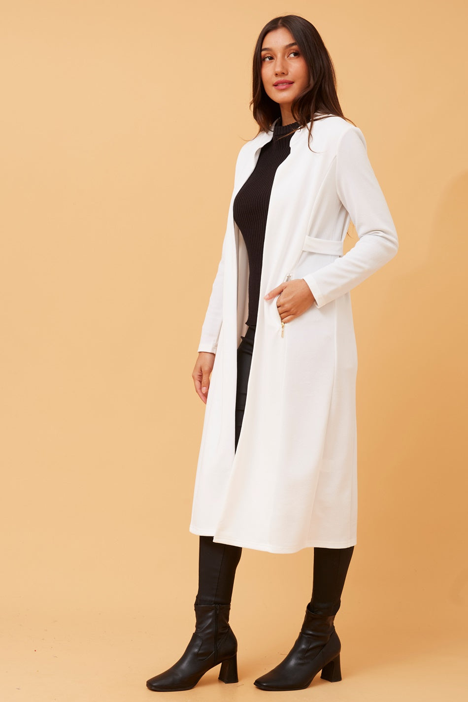 ADELLA LONGLINE CARDIGAN (Black)