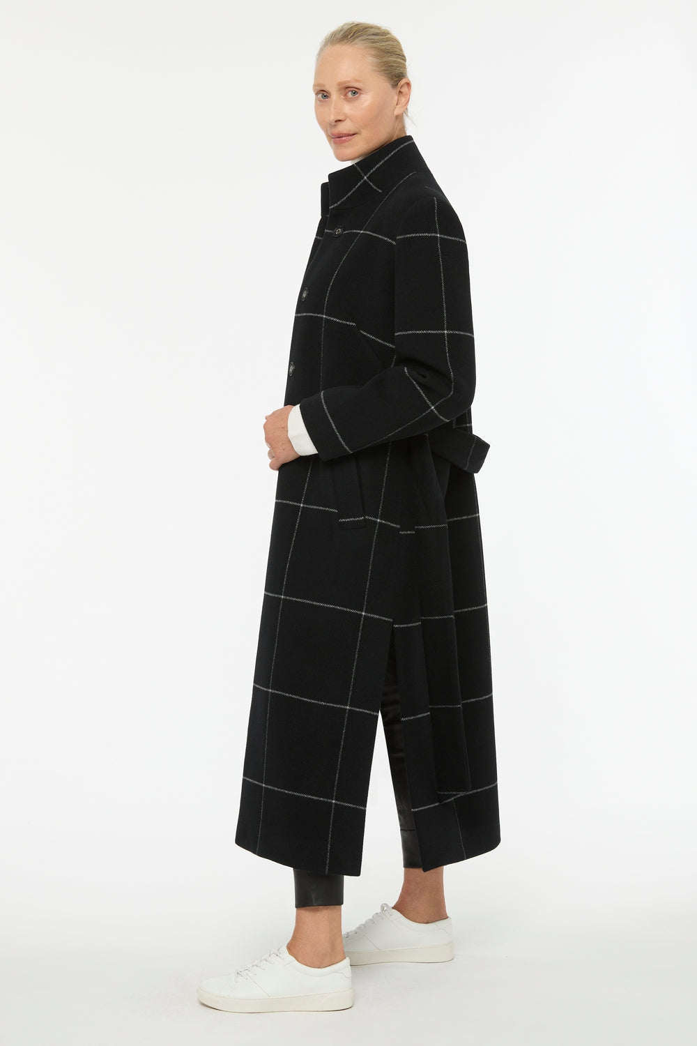 Windowpane Check Coat (Black Check)