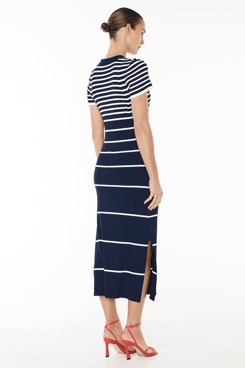 Sea & Shore Knit Polo Dress (Navy/White)