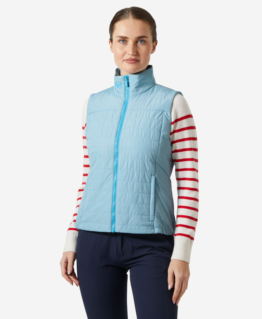Image of Coats & Jackets. Product name - W CREW INSULATOR VEST 2.0, Light Cyan in Light Cyan colour by brand - Helly Hansen