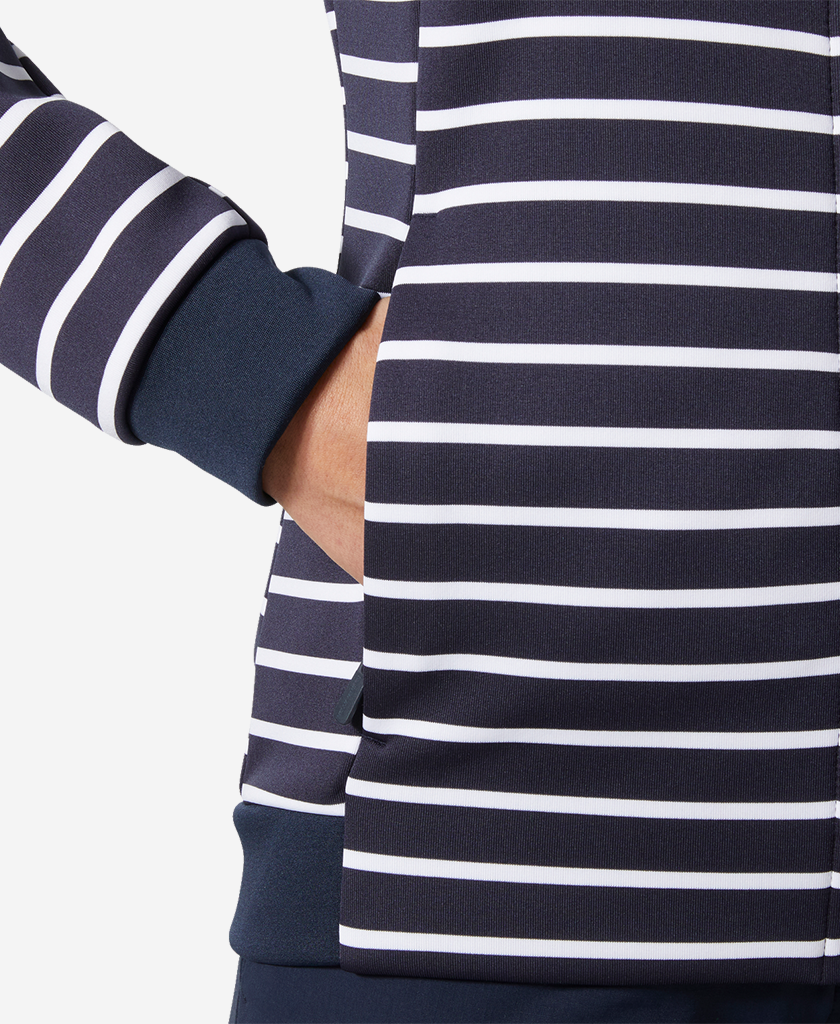 Helly Hansen W CREW FLEECE JACKET (Navy Stripe)