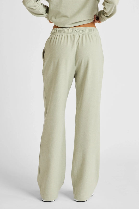 Micro-Rib Wide Leg Trackpant (Seagrass)