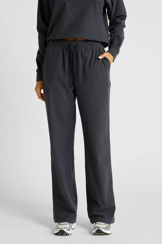 Image of Activewear. Product name - Micro-Rib Wide Leg Trackpant in Charcoal colour by brand - All Fenix