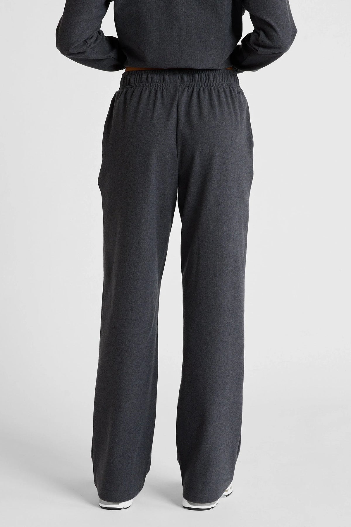 Micro-Rib Wide Leg Trackpant (Charcoal)