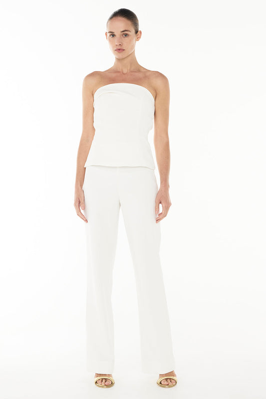 Image of a model wearing Pants. Productname: Future Dreaming Trouser in WHITE colour by brand - Manning Cartell