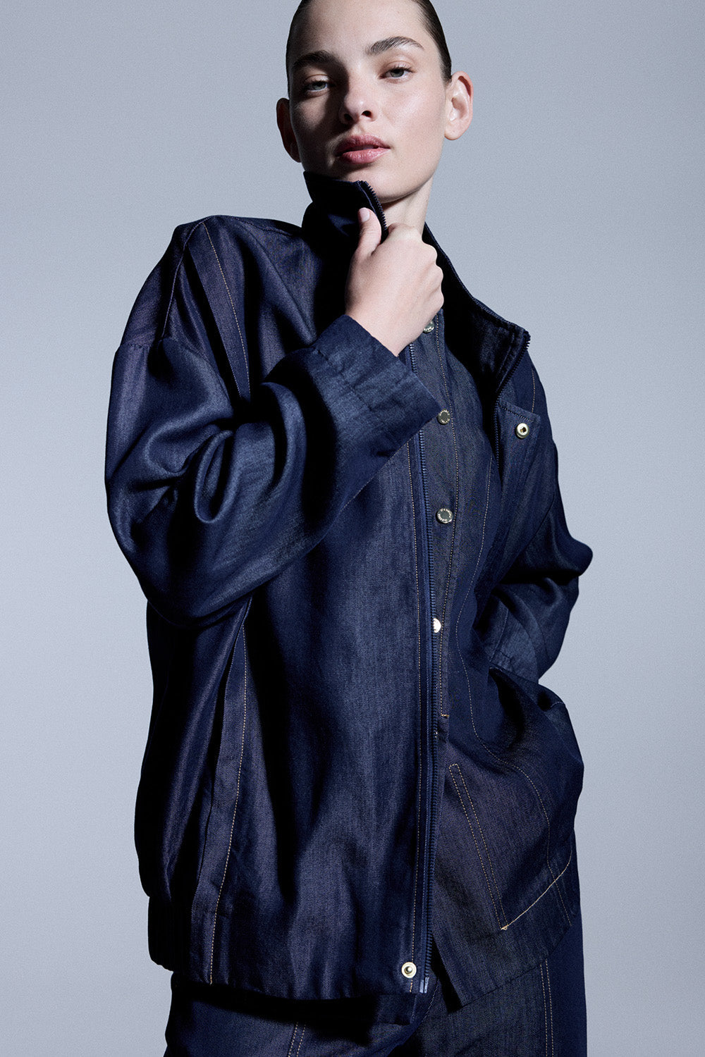 Quiet Command Bomber Jacket (Indigo)