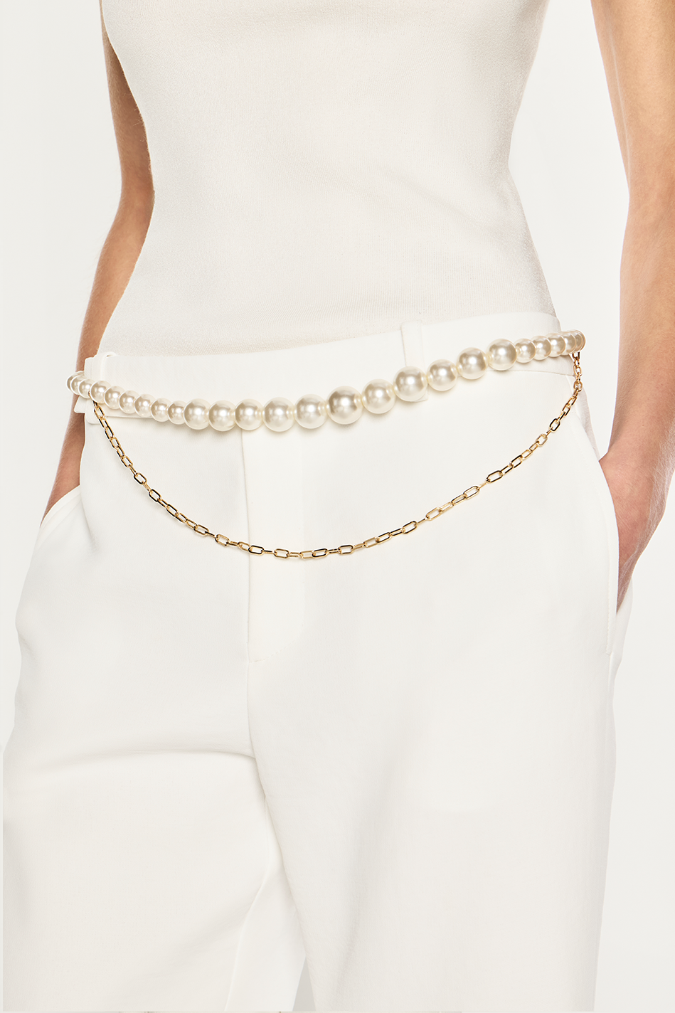 Pearl Chain Belt (Pearl White)