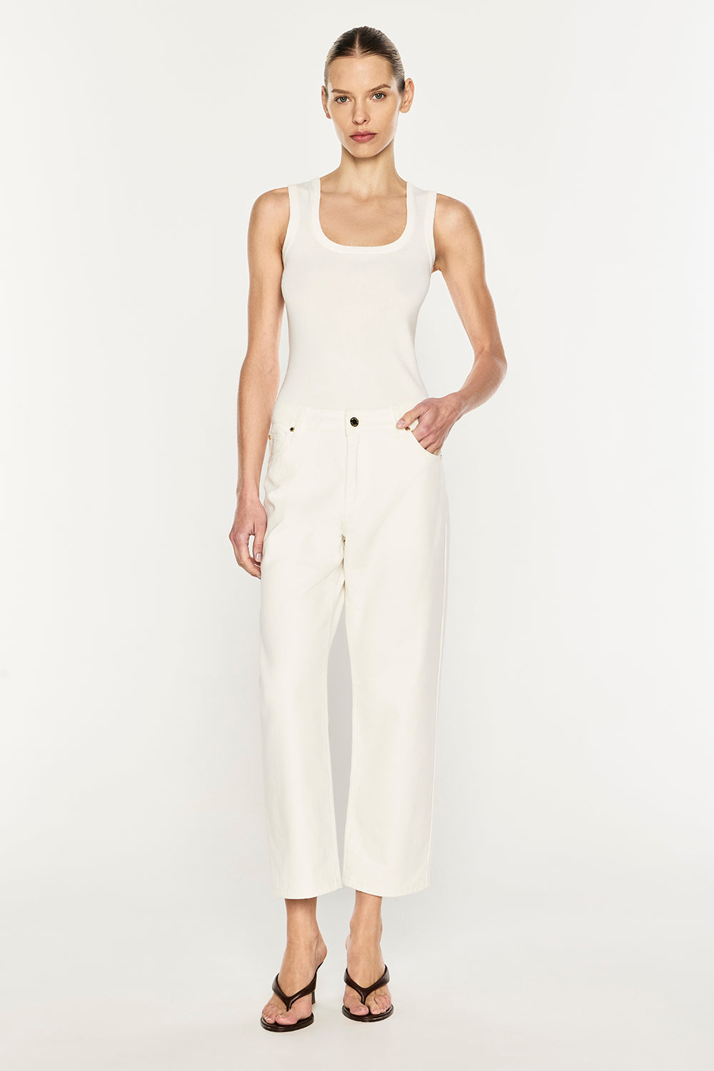 Clean Slate Crop Jean (Off White)