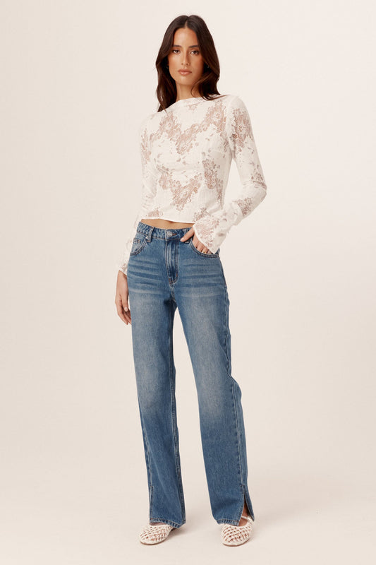 SNDYS AISHA LACE TOP (White)