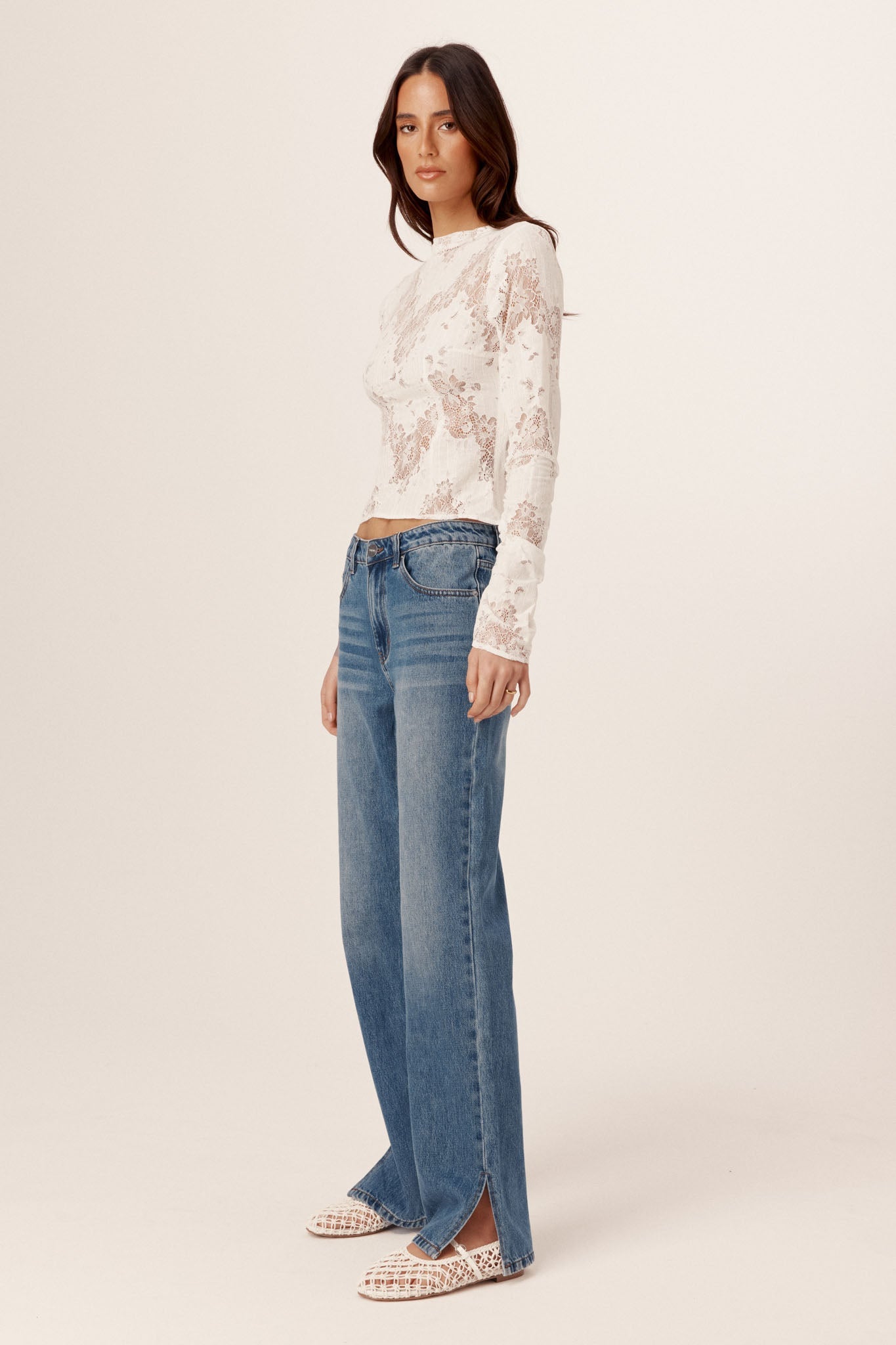 SNDYS AISHA LACE TOP (White)