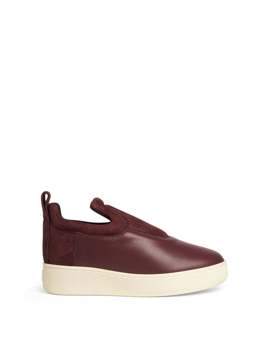 Image of Sneakers. Productname: CELINE Pull On Patch Sneaker in BURGUNDY colour by brand - CELINE