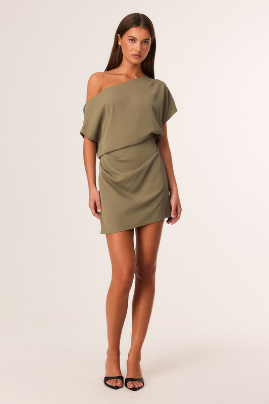 Image of Dresses. Productname: SNDYS NOAHA MINI DRESS in Moss colour by brand - SNDYS