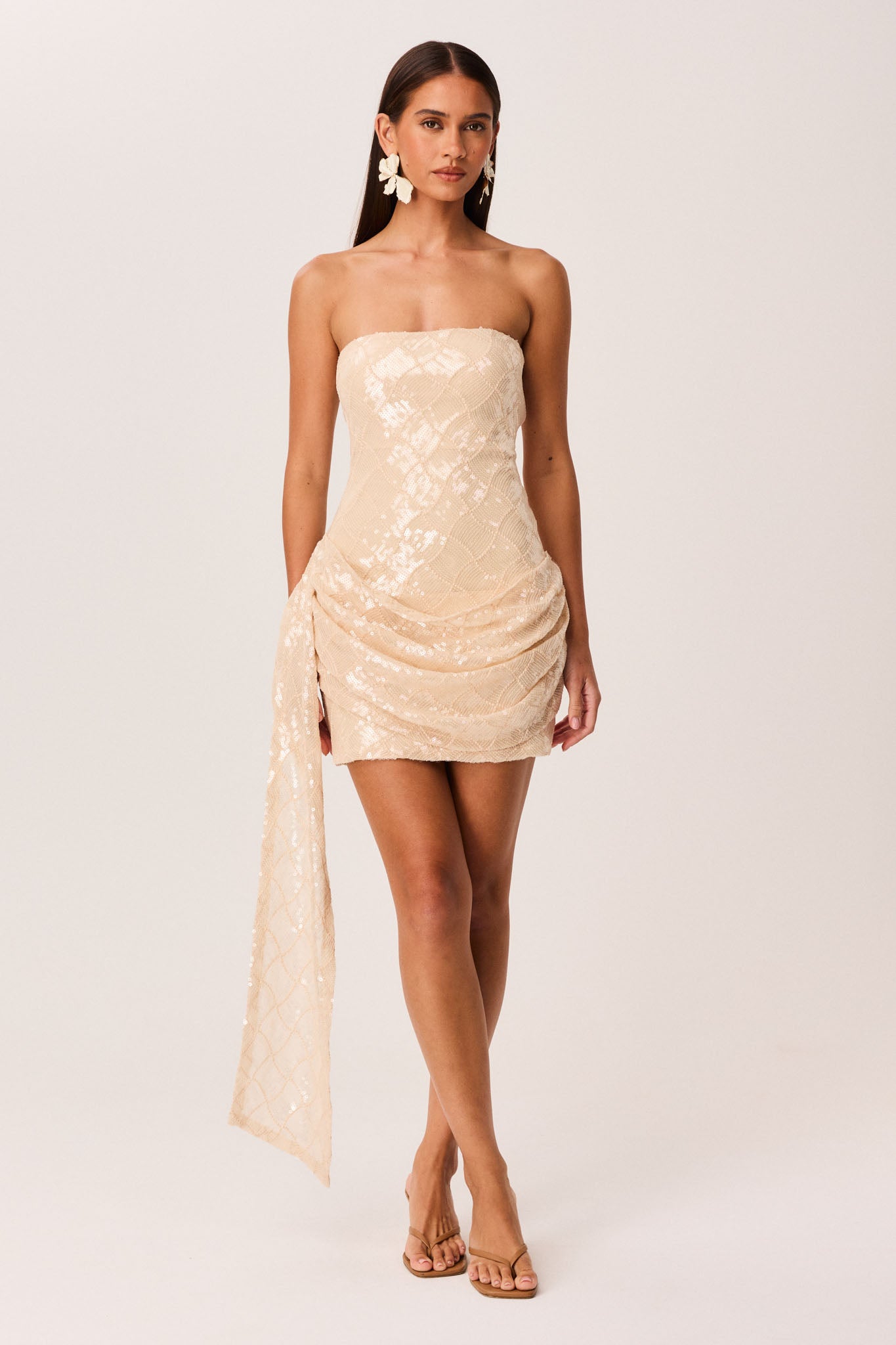 SNDYS ZEPHYRA MINI DRESS (Champagne)