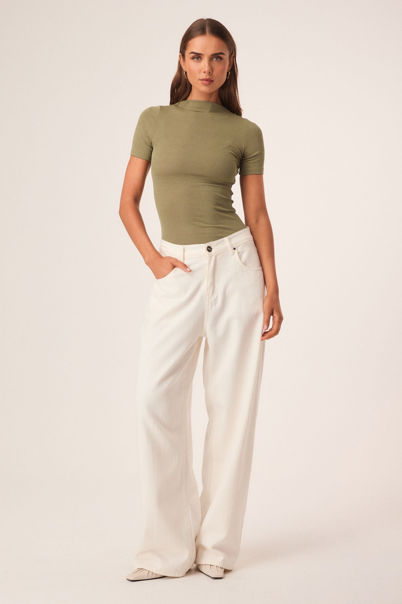 SNDYS KATYA SHORT SLEEVE TOP (Olive)