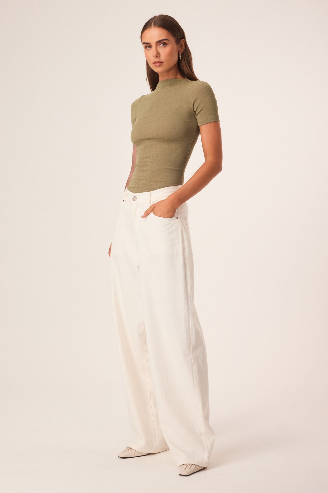 SNDYS KATYA SHORT SLEEVE TOP (Olive)