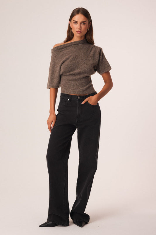 Image of a model wearing Tops. Productname: SNDYS WILDA TOP in Ash Marle colour by brand - SNDYS