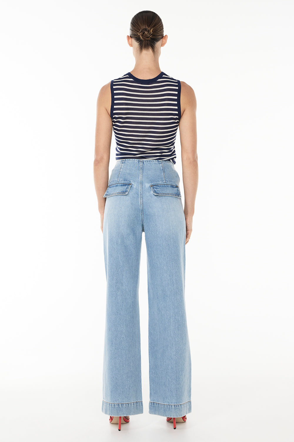 Breton Stripe Knit Top (Navy/White)